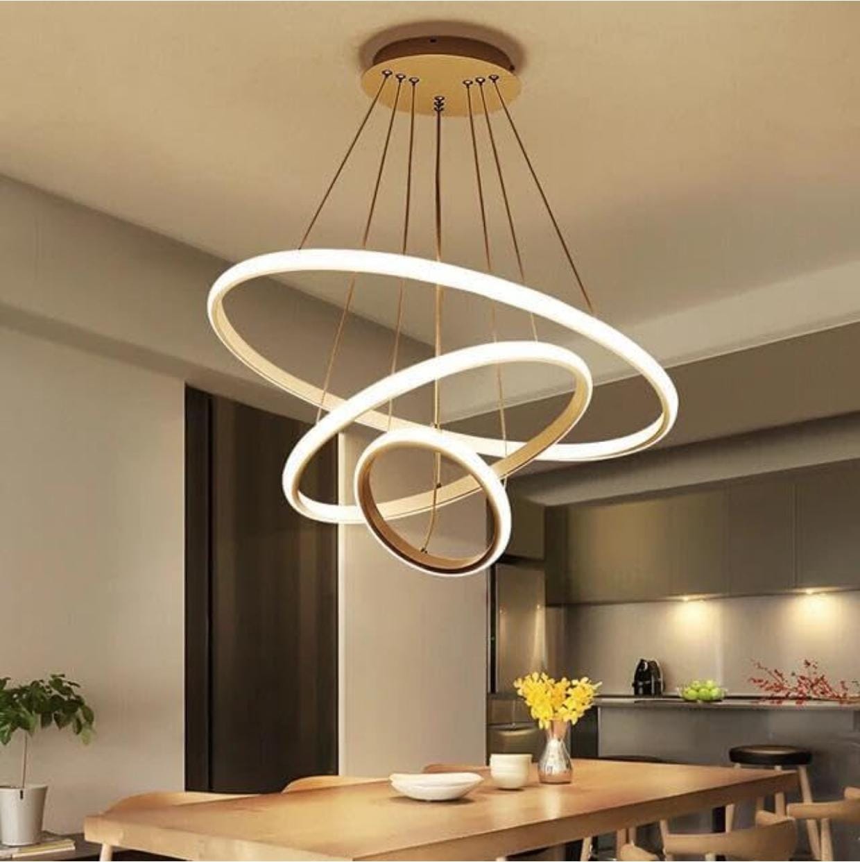 Blissbells modern 3 ring Chandelier